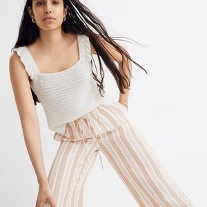 NWT Madewell crocheted ruffle strap sweater tank